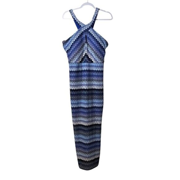 GUESS Dresses & Skirts - Guess Crochet Lace Halter Maxi Dress Women's 14 Blue Lined Boho Fairy Retro